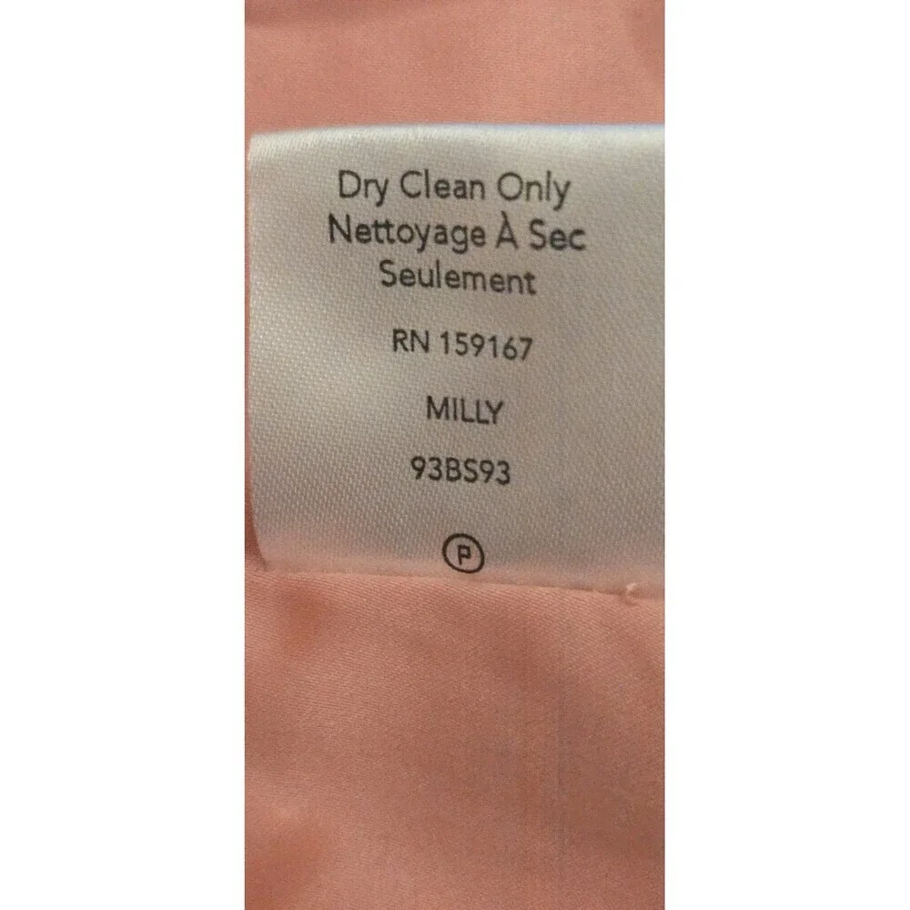 Milly Textured Cloque Floral Mini Skirt Bright Pink Lined Side Zip Size 4